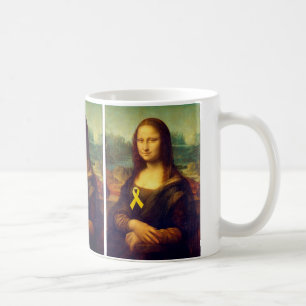 Mona Lisa met geel lintje Koffiemok