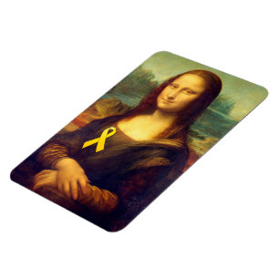 Mona Lisa met geel lintje Magneet