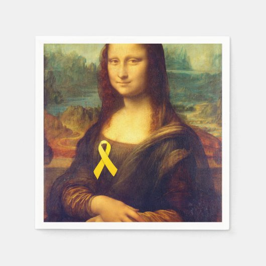 Mona Lisa met gele linten Servetten (Voorkant)