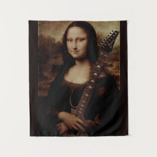 Mona Lisa met gitaar Wandkleed