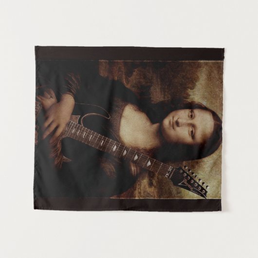 Mona Lisa met gitaar Wandkleed (Voorkant (horizontaal))