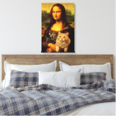 Mona Lisa met haar kattenkattenkattenliefhebbers ( Canvas Afdruk (Insitu (Slaapkamer))