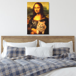 Mona Lisa met haar kattenkattenkattenliefhebbers ( Canvas Afdruk