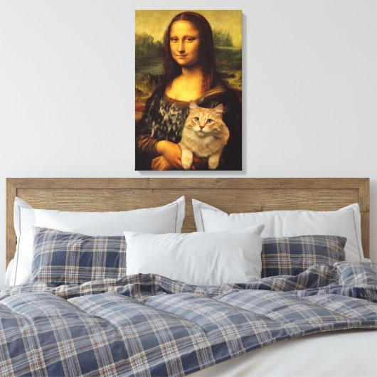 Mona Lisa met haar kattenkattenkattenliefhebbers ( Canvas Afdruk (Insitu (Slaapkamer))