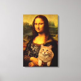 Mona Lisa met haar kattenkattenkattenliefhebbers ( Canvas Afdruk