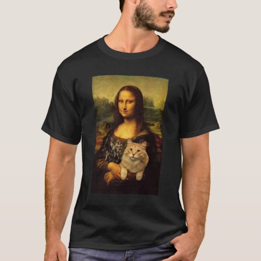 Mona Lisa met haar kattenkattenkattenliefhebbers ( T-shirt (Voorkant)