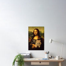 Mona Lisa met haar kattenvacht Kattenliefhebbers