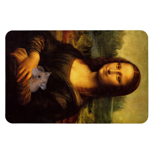 Mona Lisa met Hamster Magneet (Horizontaal)