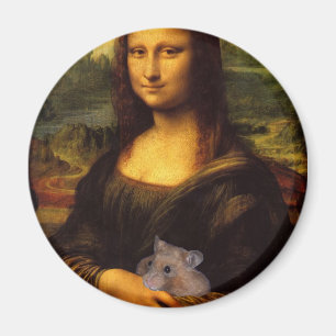 Mona Lisa met Hamster Magneet