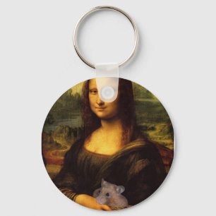 Mona Lisa met Hamster Sleutelhanger