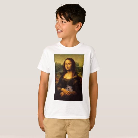 Mona Lisa met Hamster T-shirt (Voorkant volledig)