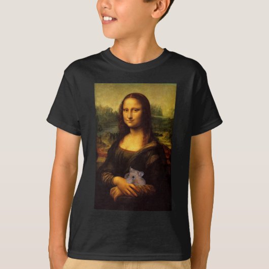Mona Lisa met hamster T-shirt (Voorkant)