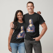 Mona Lisa met kat Kat Vader Kat Moeder Kitty Voor T-shirt (Unisex)