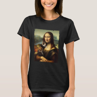 Mona Lisa met kat kitty voor kattenliefhebber kat  T-shirt