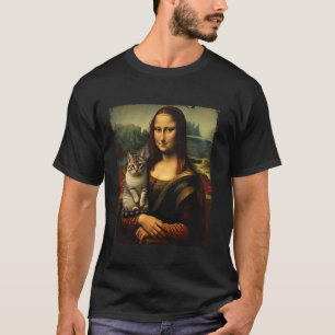 Mona Lisa met kat kitty voor kattenliefhebber kat T-shirt