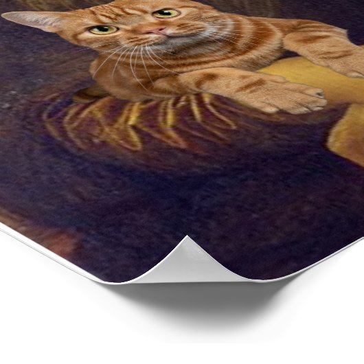 Mona Lisa met kat Poster (Hoek)