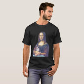 Mona Lisa met kat vasthoudend Kat Vader Kat Moeder T-shirt (Voorkant volledig)