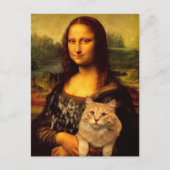 Mona Lisa met katten- en kattenbont Kattenliefhebb Briefkaart (Voorkant)