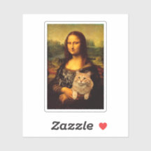 Mona Lisa met katten- en kattenbont Kattenliefhebb