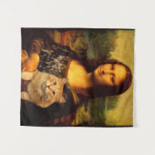 Mona Lisa met katten- en kattenbont Kattenliefhebb Wandkleed (Voorkant (horizontaal))