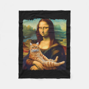 Mona Lisa met kattenportret kunstschilderkunst Kat Fleece Deken