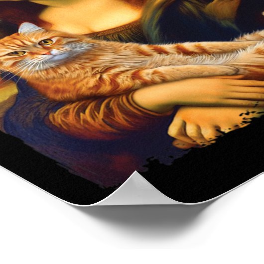Mona Lisa met kattenportret kunstschilderkunst Kat Poster (Hoek)