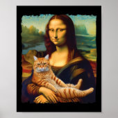Mona Lisa met kattenportret kunstschilderkunst Kat Poster (Voorkant)