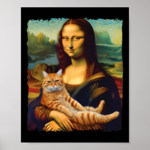 Mona Lisa met kattenportret kunstschilderkunst Kat Poster
