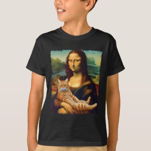 Mona Lisa met kattenportret kunstschilderkunst Kat T-shirt