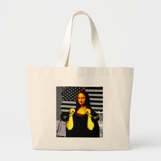 Mona Lisa met KettleBells Grote Tote Bag (Voorkant)