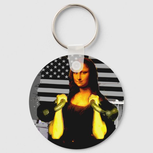 Mona Lisa met KettleBells Sleutelhanger (Voorkant)