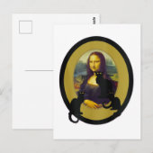Mona Lisa met Les Chats Noir, Parodie Briefkaart (Voorkant / Achterkant)