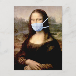 Mona Lisa met Masker Da Vinci die de Kunst Bedrieg Briefkaart