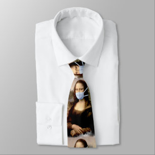 Mona Lisa met Masker Da Vinci die de Kunst Bedrieg Stropdas