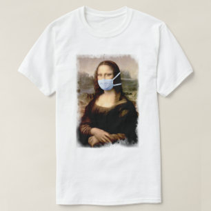 Mona Lisa met Masker Da Vinci die de Kunst Bedrieg T-shirt