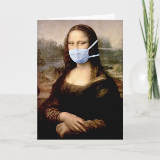Mona Lisa met Masker Da Vinci die de Kunst bespree Kaart (Voorkant)