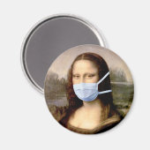 Mona Lisa met Masker Da Vinci die de Kunst bespree Magneet (Voorkant / Achterkant)
