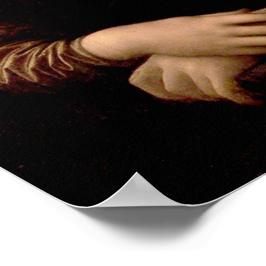 Mona Lisa met Masker Da Vinci die de Kunst bespree Poster (Hoek)