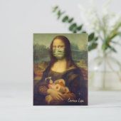 Mona Lisa met masker, toiletpapier, handbediende k Briefkaart (Staand voorkant)