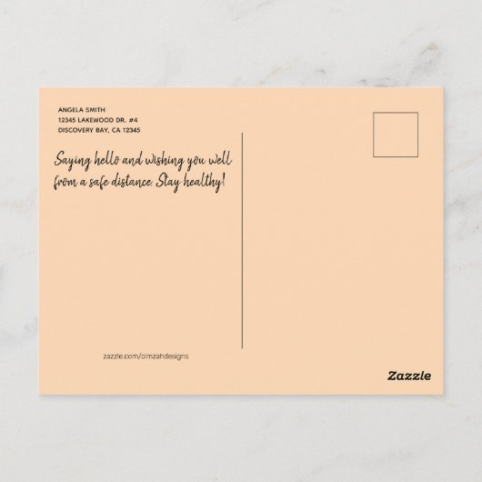 Mona Lisa met masker, toiletpapier, handbediende k Briefkaart (Achterkant)