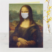 MONA LISA MET MASKFUNNY BIRTHDAY KAART (Gele Bloem)