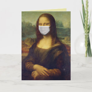 MONA LISA MET MEDISCHE MASKFUNNY BIRTHDAY KAART