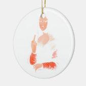 Mona Lisa met middelvinger Keramisch Ornament (Links)