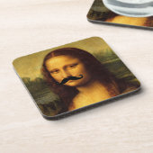 Mona Lisa met Mustache Bier Onderzetter (Linkerzijde)