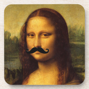 Mona Lisa met Mustache Bier Onderzetter