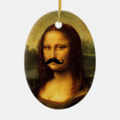 Mona Lisa met Mustache Keramisch Ornament (Voorkant)