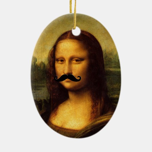Mona Lisa met Mustache Keramisch Ornament (Achterkant)