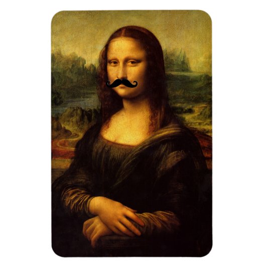 Mona Lisa met Mustache Magneet (Verticaal)