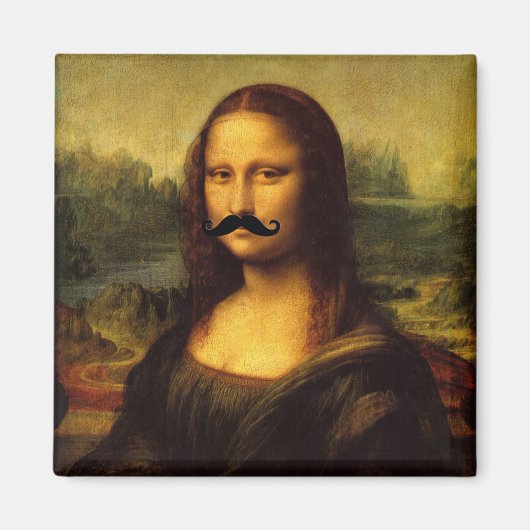 Mona Lisa met Mustache Magneet (Voorkant)