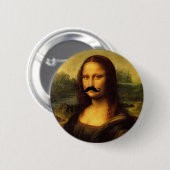 Mona Lisa met Mustache Ronde Button 5,7 Cm (Voorkant /achterkant)
